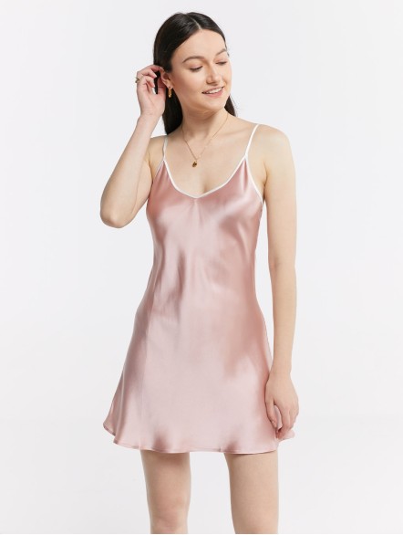 Trimmed Silk Nightgown &Robe Set Trimmed Silk Nightgown &Robe Set
