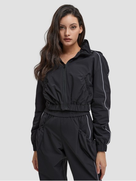 Long-Sleeve Drawstring Hooded Sports Jacket Long-Sleeve Drawstring Hooded Sports Jacket