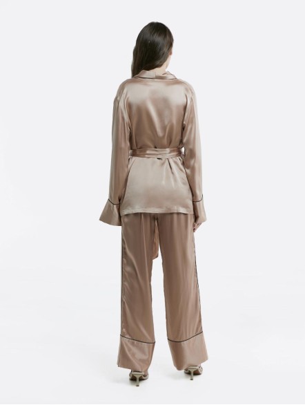 Trimmed Silk Pajama Set Trimmed Silk Pajama Set