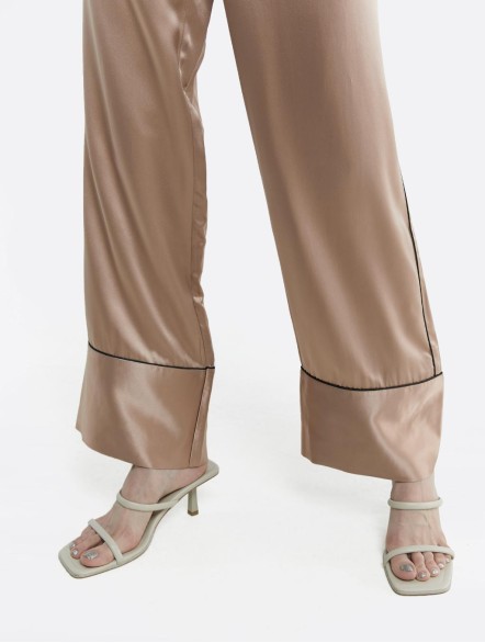 Trimmed Silk Pajama Set Trimmed Silk Pajama Set