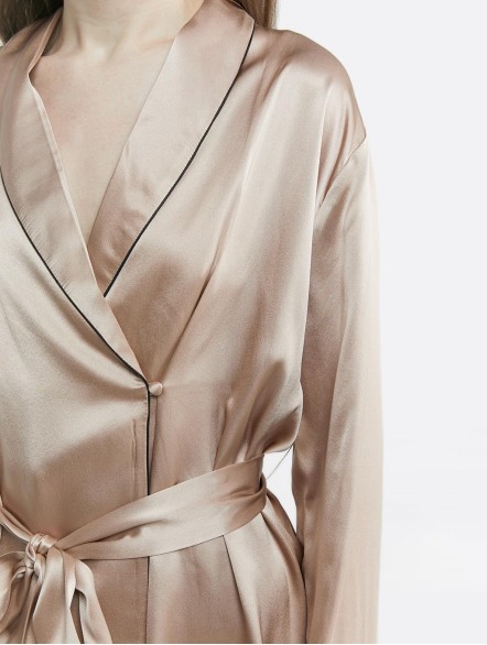 Trimmed Silk Pajama Set Trimmed Silk Pajama Set