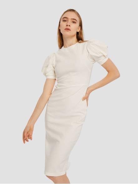 Puff Sleeve Sheath Dress Puff Sleeve Sheath Dress