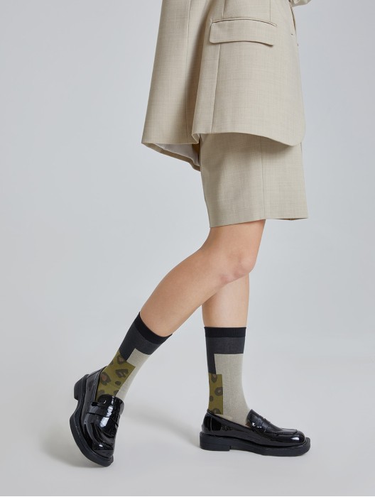 Green Zebra Pattern Socks