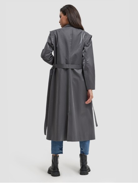 Long Shoulder Pad Trench Coat Long Shoulder Pad Trench Coat