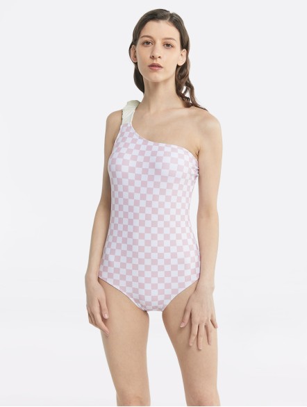 Plaid Pattern One-Piece Swimsuit Plaid Pattern One-Piece Swimsuit