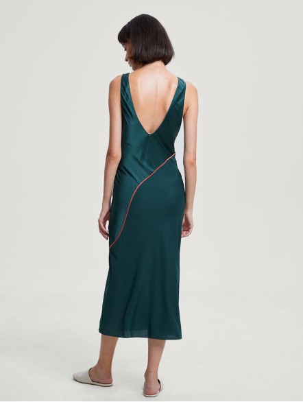 Contrast-Stitch Silk Dress Contrast-Stitch Silk Dress