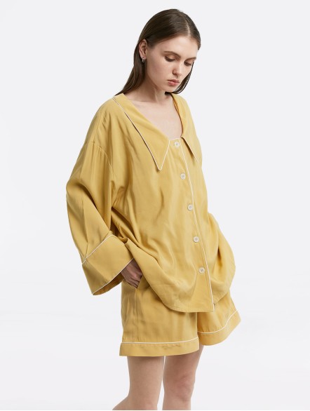 Point Collar Pajama Shirt Point Collar Pajama Shirt