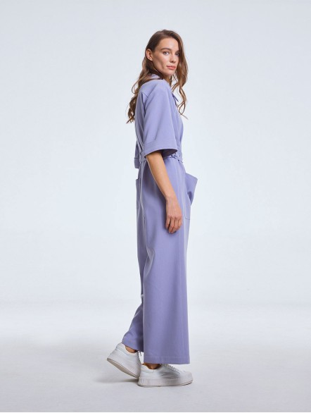 Midi Jumpsuit with Snap Fastener Midi Jumpsuit with Snap Fastener