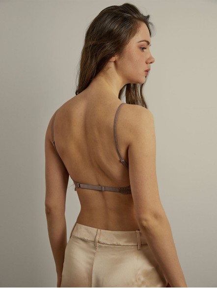 Stripe Combined Triangle Bra Set In Brink Corrugation Decoration Stripe Combined Triangle Bra Set In Brink Corrugation Decoration