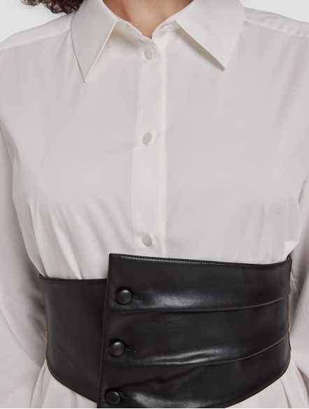 Corset Belted Shirt Dress Corset Belted Shirt Dress