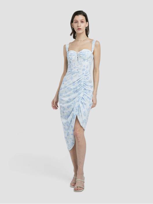 Airy Printed Corset Slip Dress