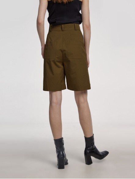 Off-center Pure Cotton Shorts Off-center Pure Cotton Shorts