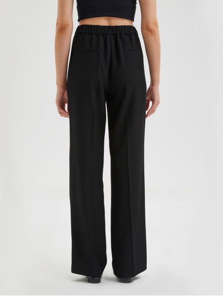 Slit-Leg Twill Black Trousers Slit-Leg Twill Black Trousers