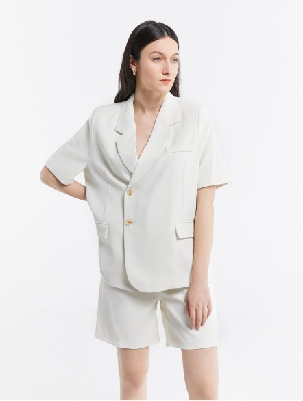 Double Button Short-Sleeve Suit Set Double Button Short-Sleeve Suit Set