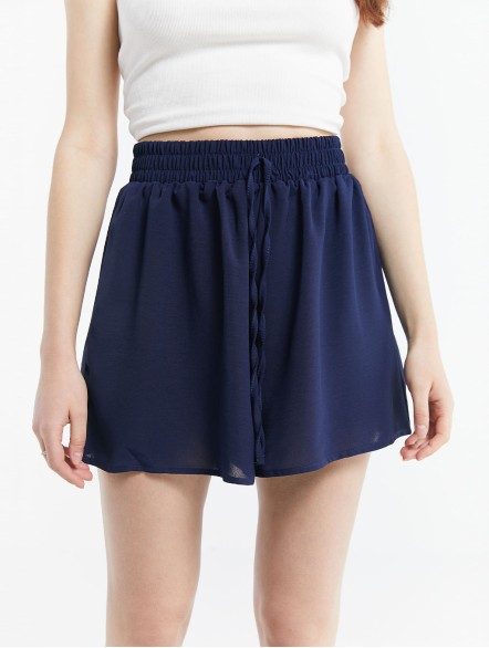 Ruffled Elastic Waist Culotte Ruffled Elastic Waist Culotte