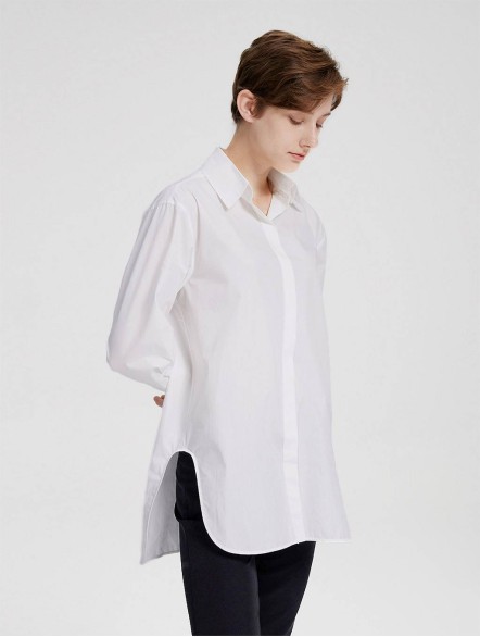 Clean Cotton Shirt With Removable Collar Clean Cotton Shirt With Removable Collar