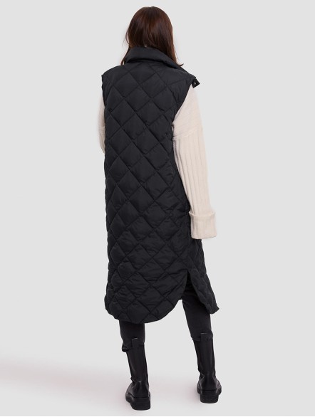 Long Quilted Sleeveless Down Waistcoat Long Quilted Sleeveless Down Waistcoat