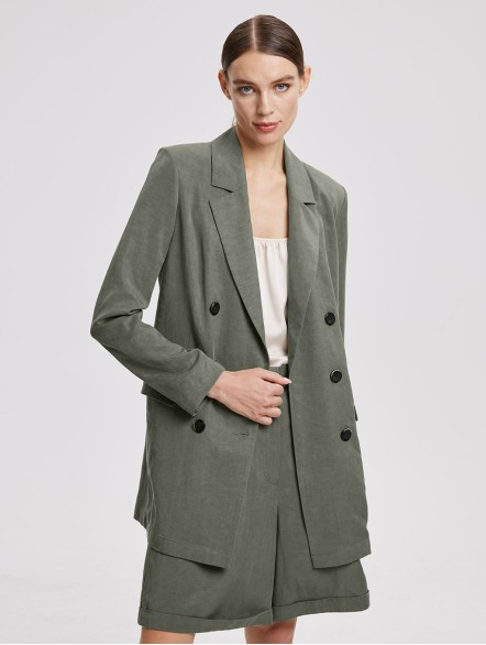 Double-Breasted Linen-Cotton Blazer Double-Breasted Linen-Cotton Blazer