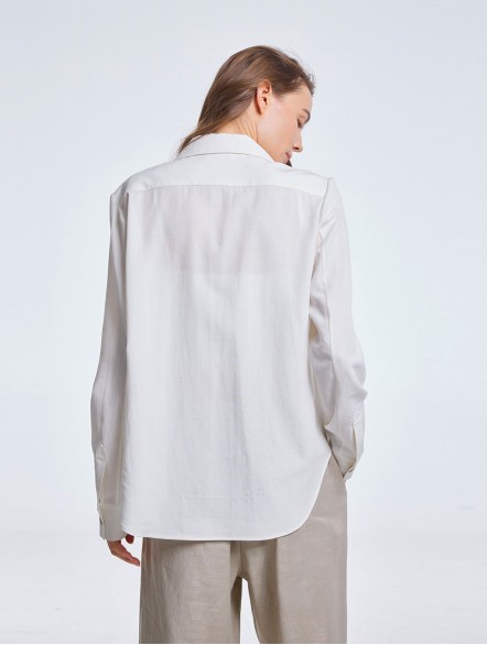 Asymmetric Shirt with Patch Pockets Asymmetric Shirt with Patch Pockets