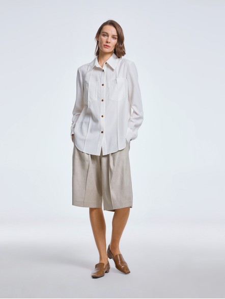 Asymmetric Shirt with Patch Pockets Asymmetric Shirt with Patch Pockets