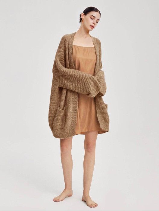 Oversized Camel Hair Blend Cardigan