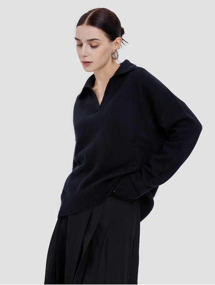 Ribbed Hem Cashmere Sweater Ribbed Hem Cashmere Sweater