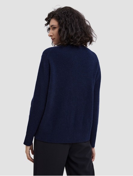 High-Collar Boxy Camel Hair Blend Sweater High-Collar Boxy Camel Hair Blend Sweater