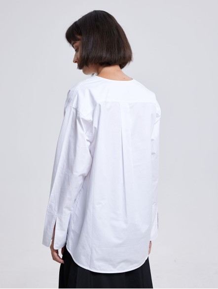 Round Collar Front Cut Shirt Round Collar Front Cut Shirt