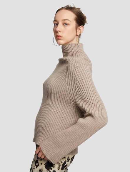 Cropped High-collar Knit Sweater Cropped High-collar Knit Sweater