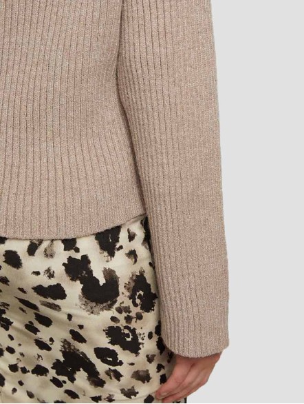 Cropped High-collar Knit Sweater Cropped High-collar Knit Sweater