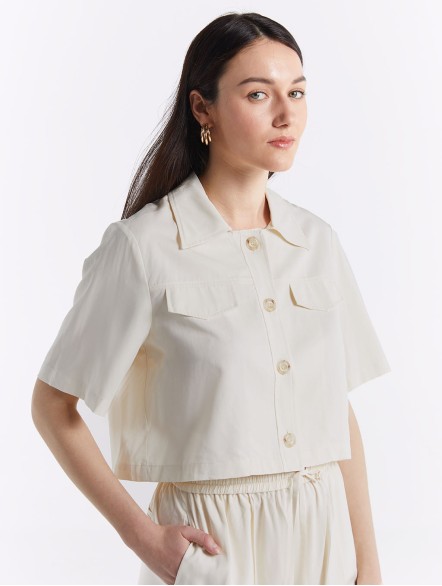 Linen Blend Shirt & Pants Set Linen Blend Shirt & Pants Set