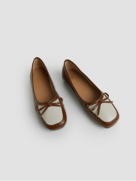 Bow Tie Square Toe Flat Single Shoes Bow Tie Square Toe Flat Single Shoes