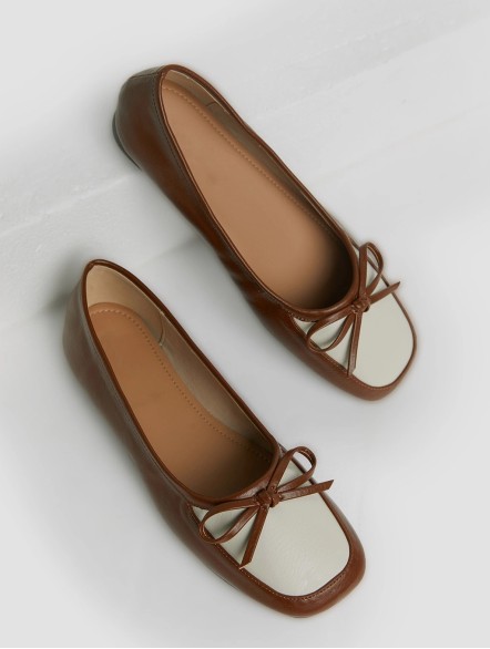 Bow Tie Square Toe Flat Single Shoes Bow Tie Square Toe Flat Single Shoes