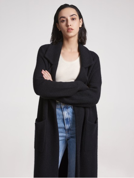 Maxi-length Knitted Yak Wool Cardigan Maxi-length Knitted Yak Wool Cardigan