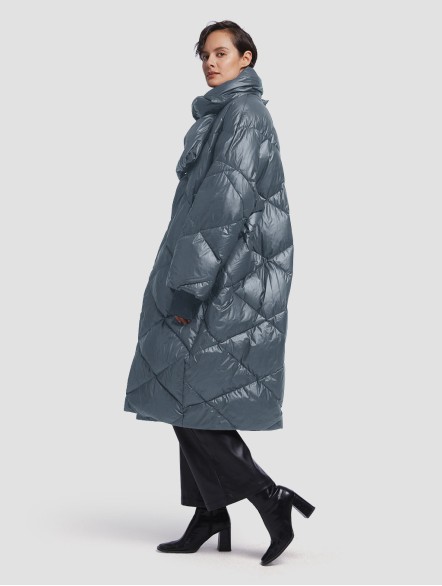Quilted Puffer Jacket With Scarf Quilted Puffer Jacket With Scarf