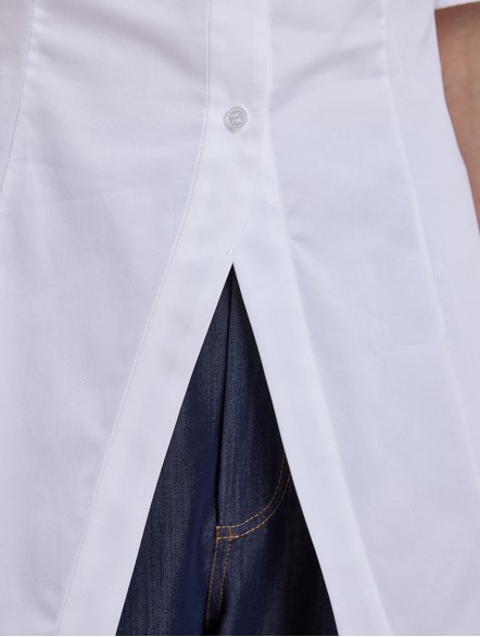 Short Sleeves Gathered-waist Shirt Short Sleeves Gathered-waist Shirt