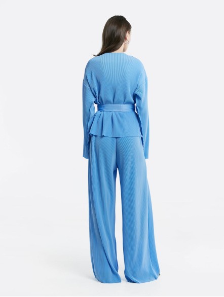 Pleated Longsleeve Top & Pants Set Pleated Longsleeve Top & Pants Set