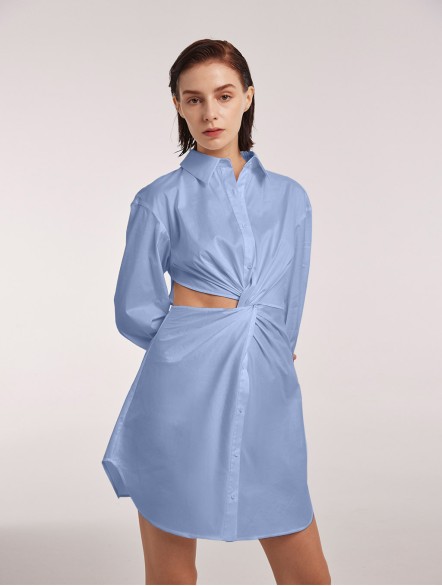 Twisted Cut-out Shirt Dress Twisted Cut-out Shirt Dress