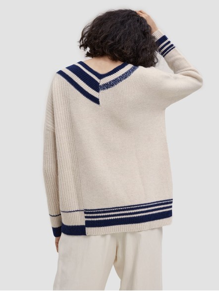 Line Stitching Yak Wool Sweater Line Stitching Yak Wool Sweater