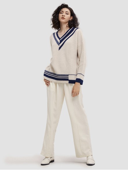 Line Stitching Yak Wool Sweater Line Stitching Yak Wool Sweater