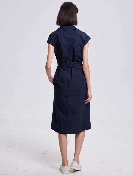 Buttoned-Waist-Belt Shirt Dress Buttoned-Waist-Belt Shirt Dress