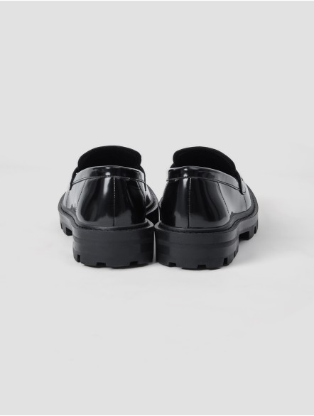 Shiny Round Toe Leather Loafers Shiny Round Toe Leather Loafers