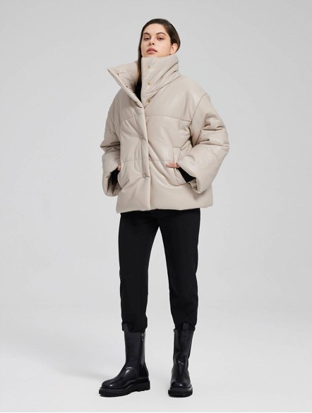 Faux-Leather Puffer Jacket Faux-Leather Puffer Jacket