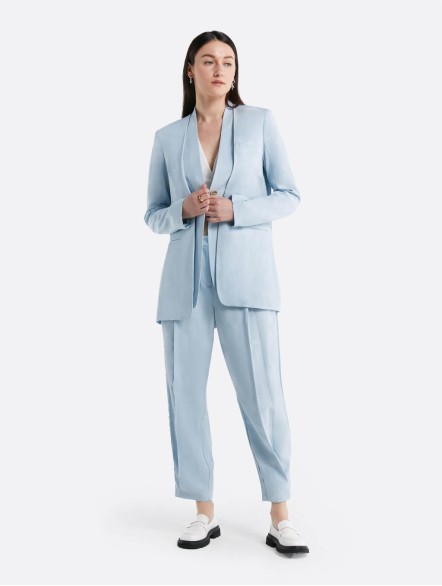 Linen-Blend V-Neck Layered Blazer Linen-Blend V-Neck Layered Blazer