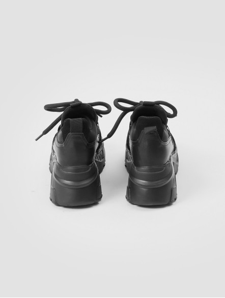 Round Toe Leather Sneakers Round Toe Leather Sneakers