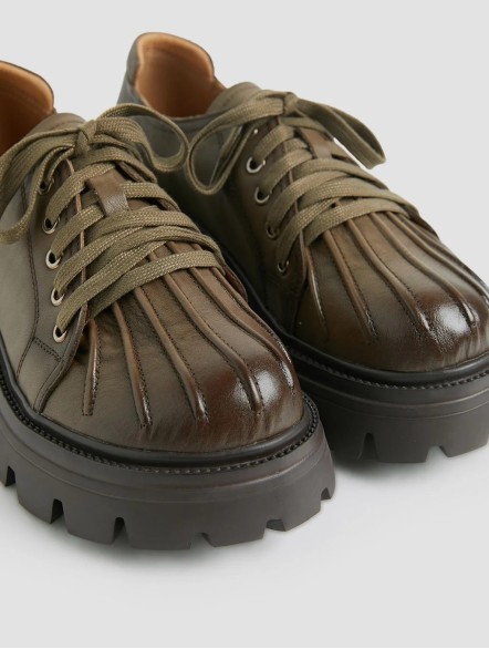 Leather Platform Lace-up Loafers Leather Platform Lace-up Loafers