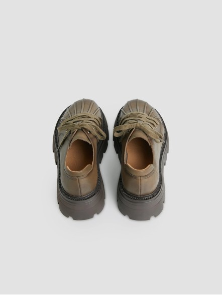 Leather Platform Lace-up Loafers Leather Platform Lace-up Loafers