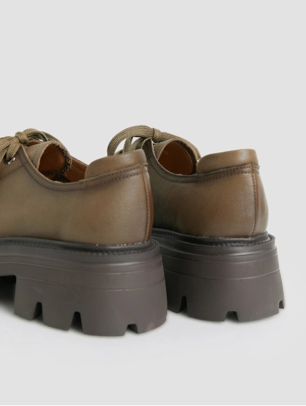 Leather Platform Lace-up Loafers Leather Platform Lace-up Loafers