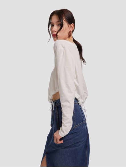 Buttoned V-line Long Sleeve Shirt Buttoned V-line Long Sleeve Shirt