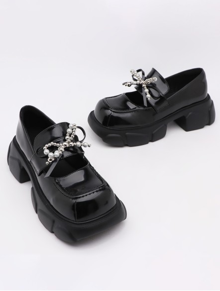 Black bow uniform shoes Black bow uniform shoes